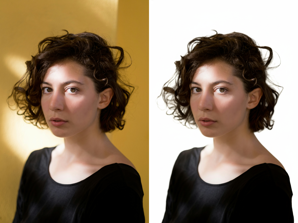 Portrait with white background